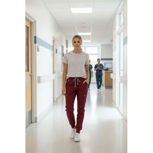 Figs Women's Wine/Burgundy Track Jogger Pants